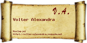Volter Alexandra névjegykártya